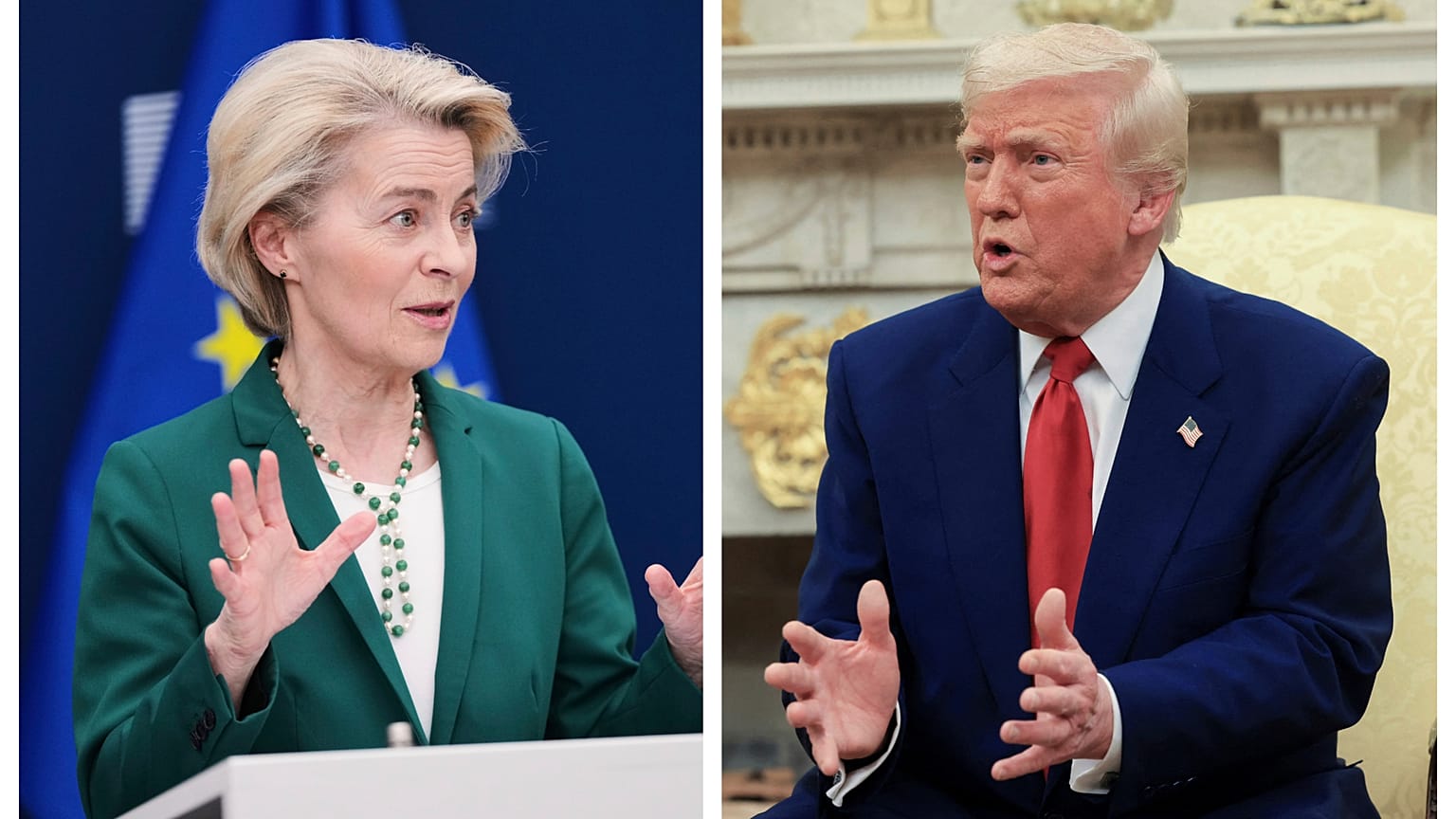Ursula von der Leyen a proposé des droits de douane nuls entre Europe et États-Unis, pacte refusé par Donald Trump.