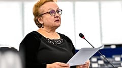 Laima Andrikienė, Mitglied des EU-Rechnungshofs, bei ihrer Rede im Europäischen Parlament im Jahr 2019, als sie für die Europäische Volkspartei im Europäischen Parlament saß EU-Rechnungshofmitglied La