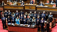 La presidente del Consiglio italiana, Giorgia Meloni, al Senato in vista della riunione del Consiglio europeo del 20-21 marzo scorsi