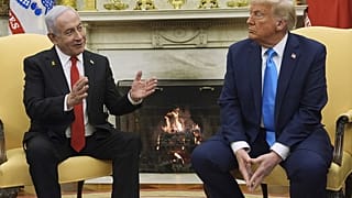 İsrail Başbakanı Binyamin Netanyahu, ABD Başkanı Donald Trump ile birlikte.