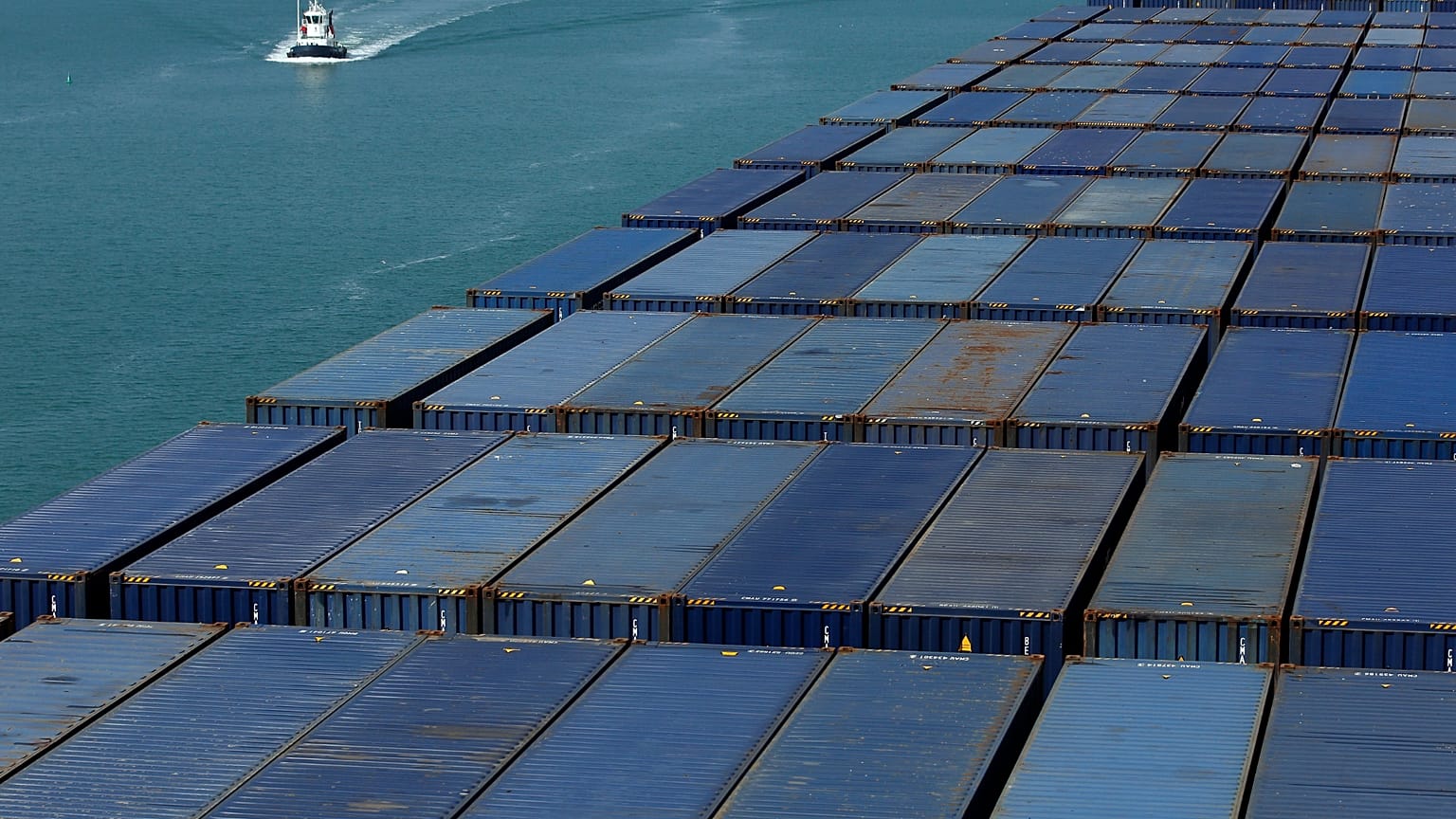 Container ships at Le Havre - File photo