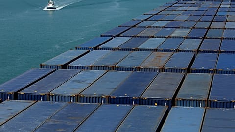 Container ships at Le Havre - File photo