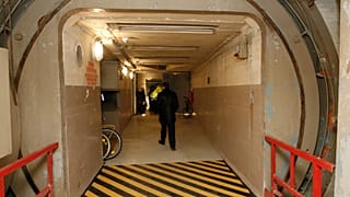 A sluice door is seen in the former "German Government Bunker"in Marienthal, southwest of Bonn.