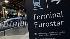 An information board is displayed at Gare du Nord train station in Paris, France. 21 December 2020.