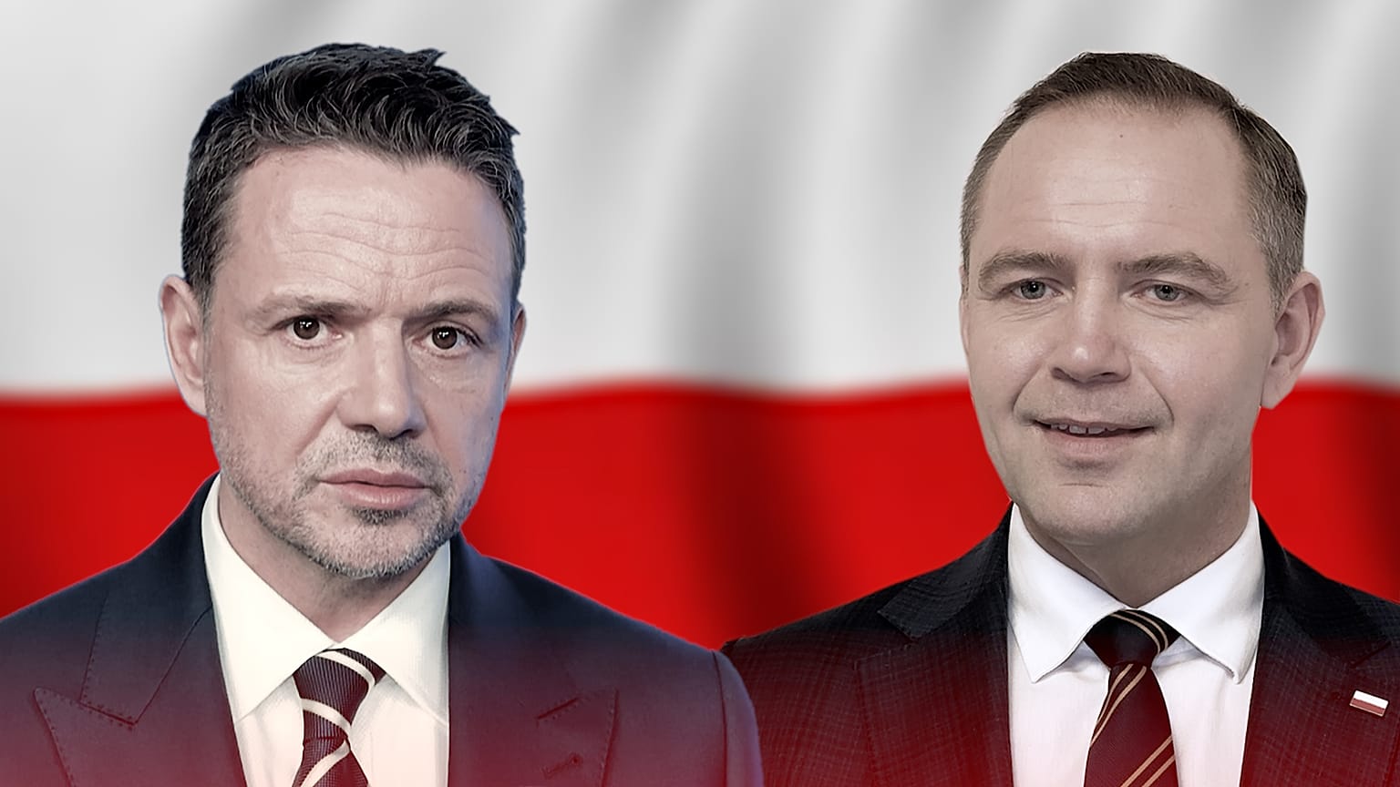 Kandydaci na prezydenta Polski Rafał Trzaskowski i Karol Nawrocki, 2025 r.