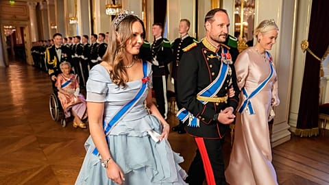 Norveç Prensesi Ingrid Alexandra, Veliaht Prens Haakon ve Veliaht Prenses Mette-Marit, 8 Nisan 2025, Salı günü Oslo'da.