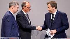 Friedrich Merz von der CDU, Markus Söder von der CSU und Lars Klingbeil von der SPD 