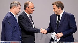 Friedrich Merz von der CDU, Markus Söder von der CSU und Lars Klingbeil von der SPD 