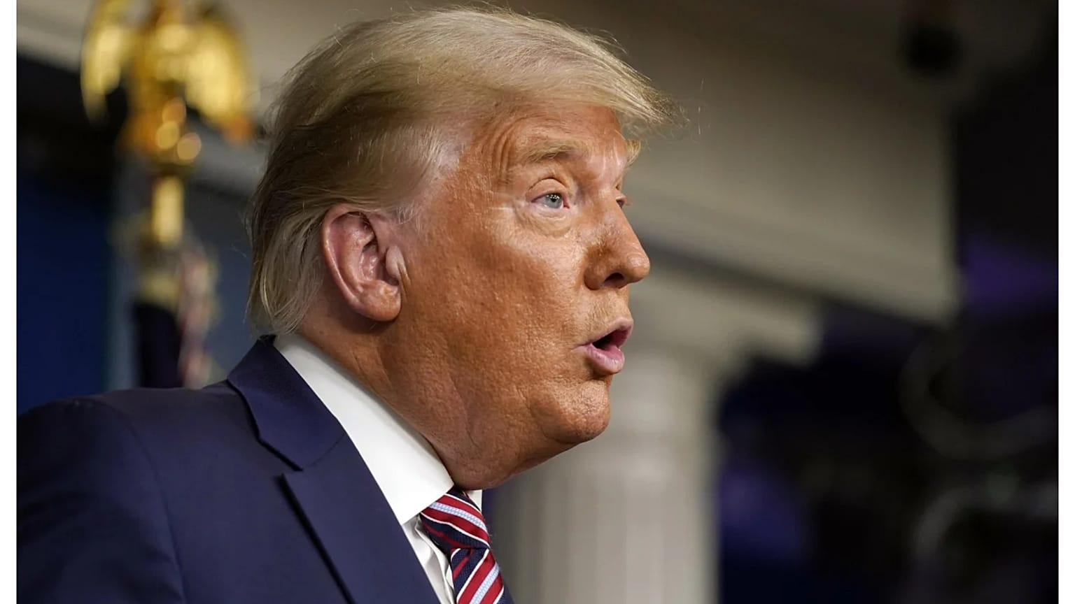 صورة للرئيس الأمريكي دونالد ترامب في البيت الأبيض. 2020