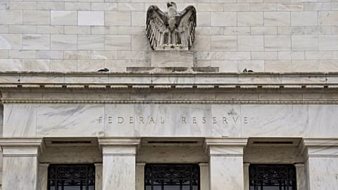 The Federal Reserve, which is under construction, is seen, Monday, April 7, 2025, in Washington. 