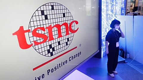 his photo shows the logo of TSMC (Taiwan Semiconductor Manufacturing Company) during the Taiwan Innotech Expo at the World Trade Center in Taipei, Taiwan, Oct. 14, 2022.
