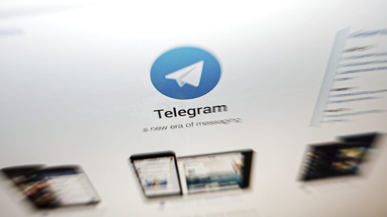 The website of the Telegram messaging app is seen on a computer's screen in Beijing, 13 June, 2019 