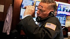 Trader Jonathan Mueller works on the floor of the New York Stock Exchange, Thursday, April 10, 2025.