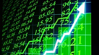 Indicadores da bolsa de valores num ecrã