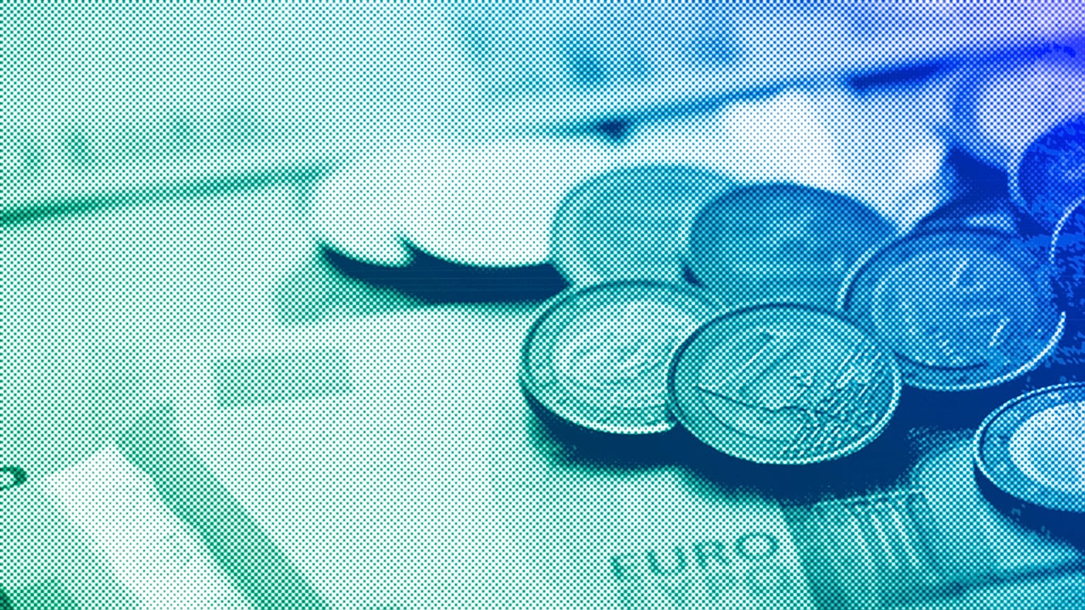 عملات اليورو وأوراق نقدية باليورو