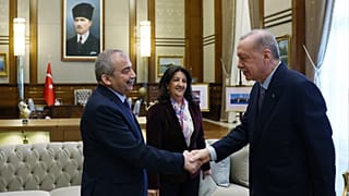 Cumhurbaşkanı Recep Tayyip Erdoğan, DEM Parti'nin Sırrı Süreyya Önder ve Pervin Buldan'dan oluşan İmralı heyeti ile Cumhurbaşkanlığı Külliyesinde bir araya geldi