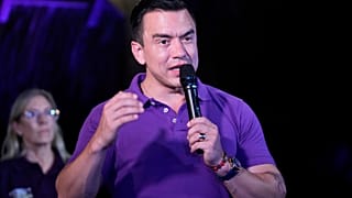 Daniel Noboa, durante un discurso