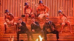 KAJ performs their winning song "Bara Bada Bastu" after triumphing at Sweden’s Melodifestivalen on 8 March 2025.
