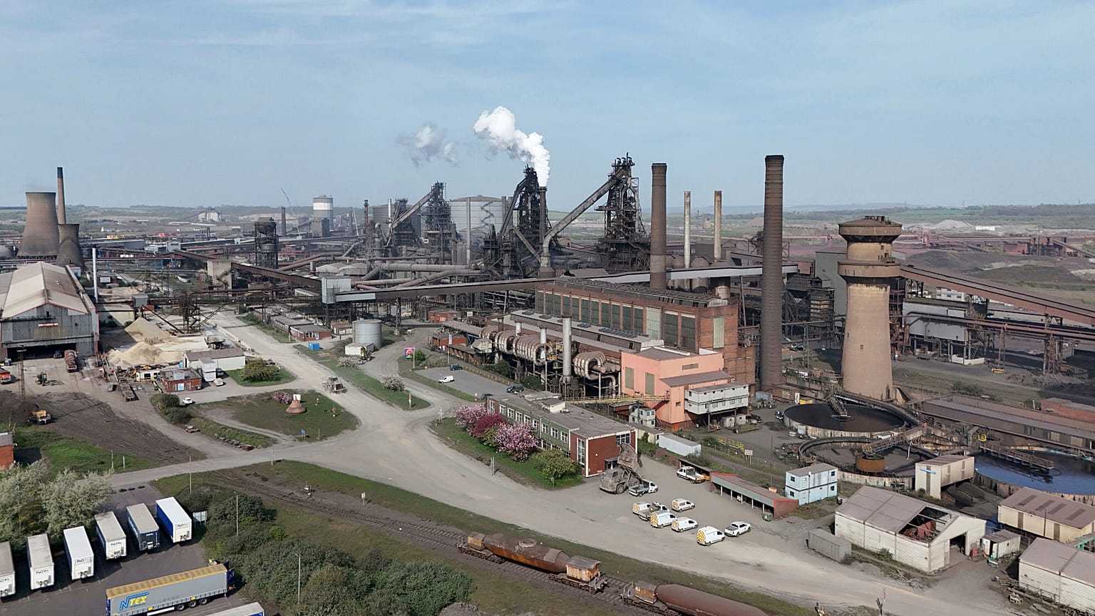 The British Steel works in Scunthorpe, North Lincolnshire. 12 April 2025.