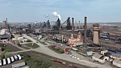 The British Steel works in Scunthorpe, North Lincolnshire. 12 April 2025.