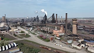 The British Steel works in Scunthorpe, North Lincolnshire. 12 April 2025.