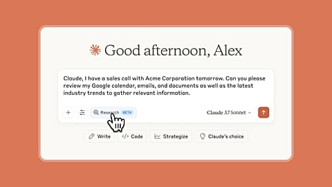 An example of how the Claude chatbot will work with Google Workspace 