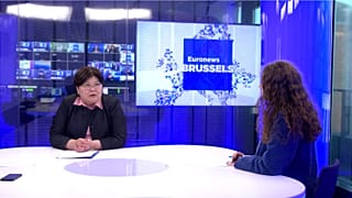 Elvira AZIMOVA, Chairperson of the Constitutional Court of the Republic of Kazakhstan and Euronews journalist Romane ARMANGAU