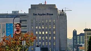 Los Angeles Times binası 7 Şubat 2018 tarihinde Los Angeles şehir merkezinde görülüyor