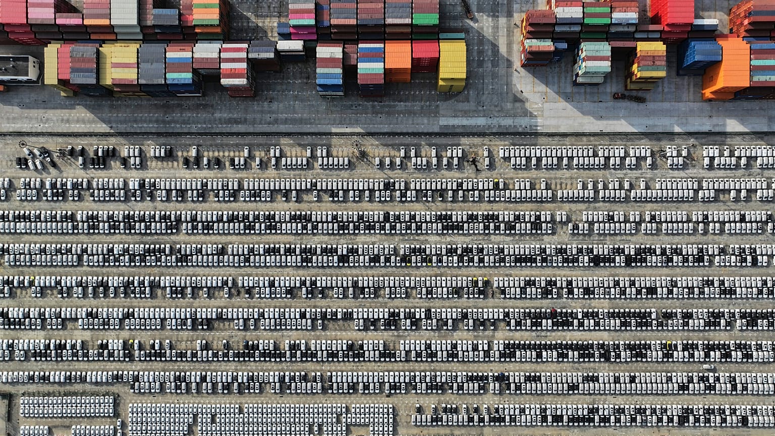 Volvo cars at the Yangtze River Port in Nanjing, 9 April, 2025