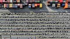 Volvo cars at the Yangtze River Port in Nanjing, 9 April, 2025