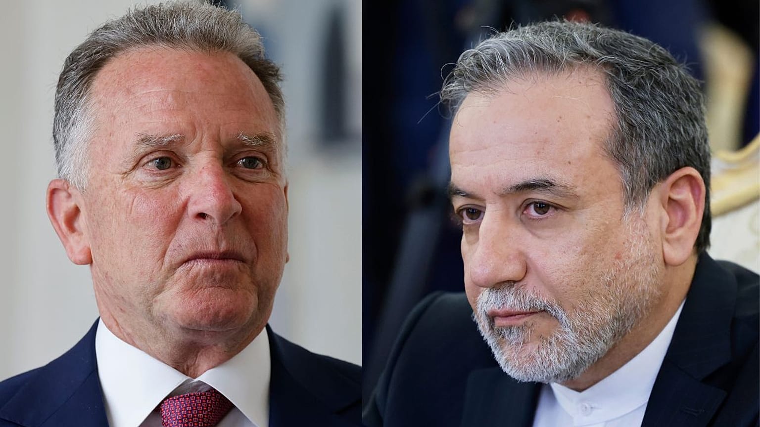 Ο απεσταλμένος των ΗΠΑ για τη Μέση Ανατολή, Στιβ Γουίτκοφ (αριστερα) και ο υπουργός Εξωτερικών του Ιράν Αμπάς Αράγκτσι