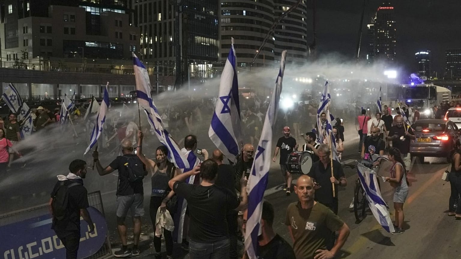 المواجهات بين الشرطة والإسرائيليين في تل أبيب