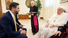 Pope Francis receives US Vice President JD Vance before bestowing the Urbi et Orbi. Sunday, April 20, 2025.