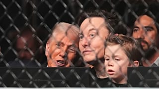 Elon Musk, oğlu X ve ABD Başkanı Donald Trump'la boks maçında.