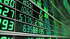 Stock market indices on a screen