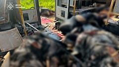 Eine Drohne traf einen Bus in Marganets