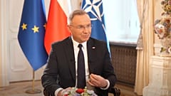 Präsident Andrzej Duda in einem Interview mit Euronews, Warschau, 23. April 2025.