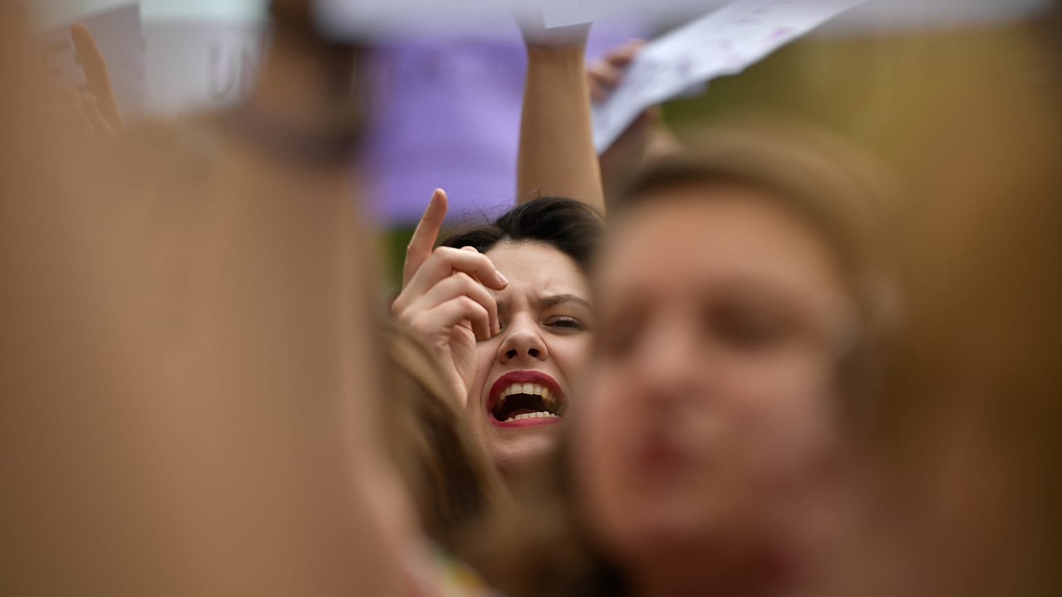 Mujer en la manifestación del 8M (Imagen de archivo)