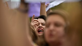 Mujer en la manifestación del 8M (Imagen de archivo)