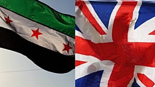 العلم البريطاني والعلم السوري الجديد