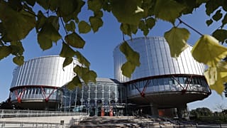 Strazburg'daki Avrupa İnsan Hakları Mahkemesi'nden bir görünüm, 27 Eylül, 2023