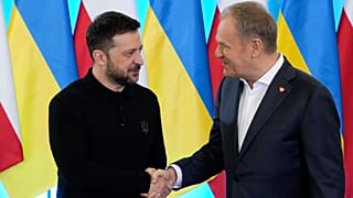 El Primer Ministro Donald Tusk y el Presidente ucraniano Volodymyr Zelenski.