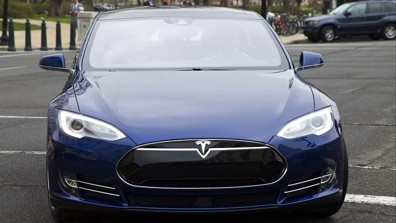 Un Tesla Model 90D durante una demostración de coches autoconducidos en Capitol Hill, el martes 15 de marzo de 2016, en Washington.