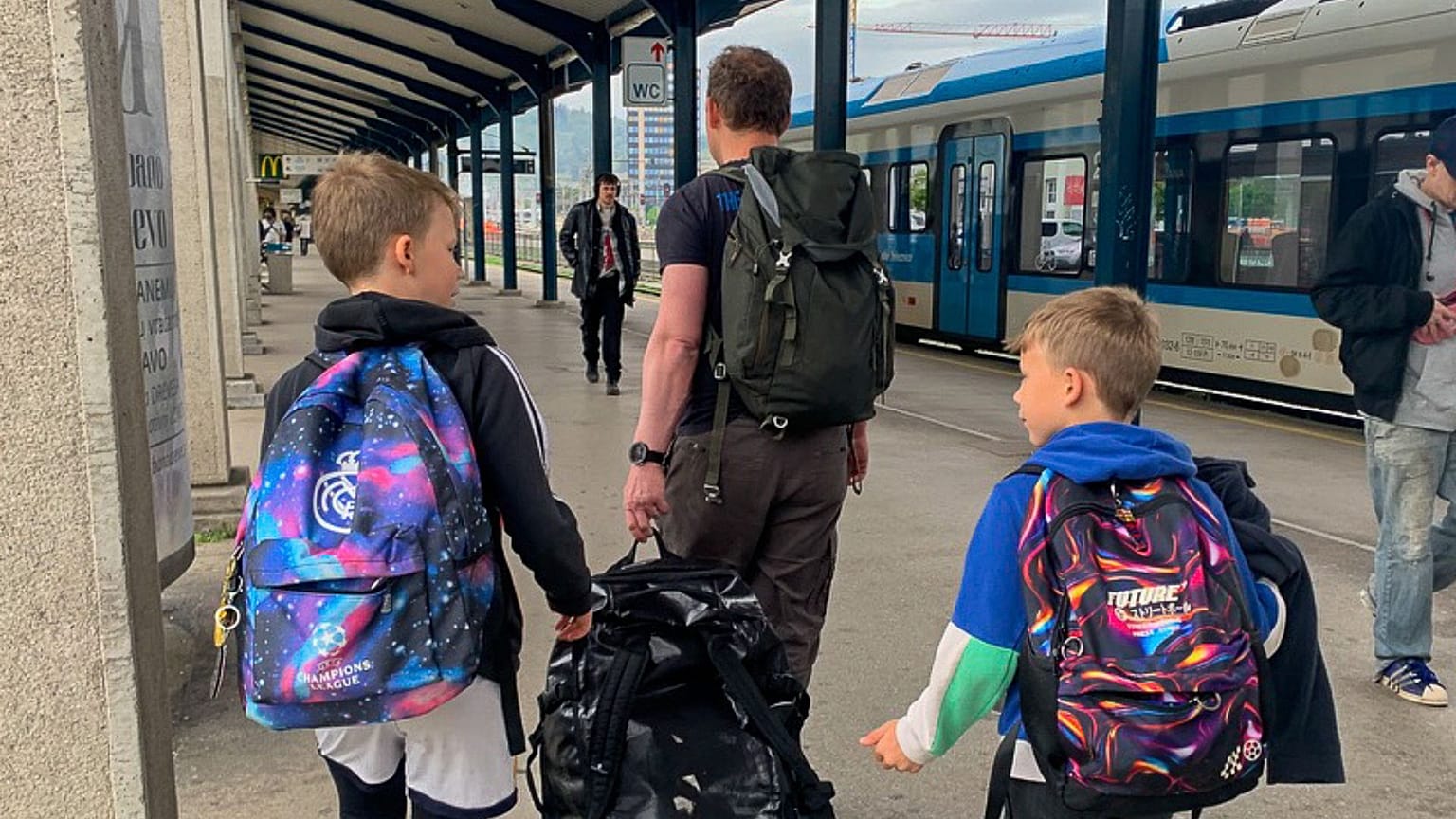 Boarding our next train. 