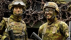 Soldaten der estnischen Armee nehmen an der militärischen Übung "Frühlingssturm 2023" teil, der größten jährlichen Übung der estnischen Verteidigungskräfte, in der Nähe von Tapa, Estland, Donnerstag, 25. Mai 2023