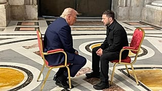 Donald Trump és Vologyimir Zelenszkij a Szent Péter-bazilikában