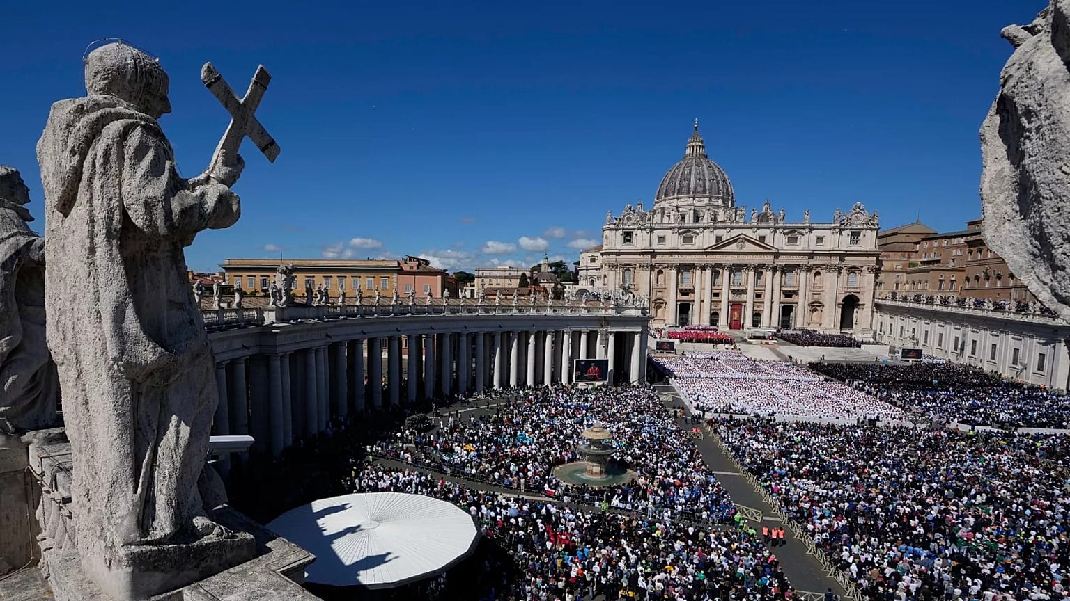 A view of St Peter's Square during Pope Francis' funeral, 26 April 2025