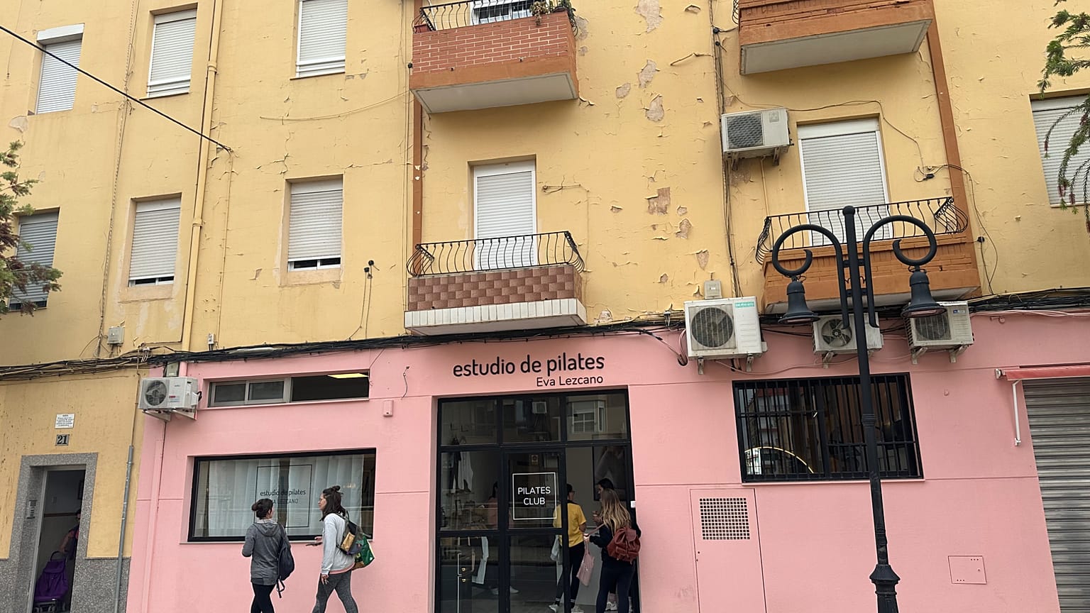 Some businesses like this Pilates studio have reopened since the DANA floods but many remain closed 