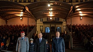 Der Generalinspekteur der Bundeswehr, Olaf Scholz und Bundesverteidigungsminister Boris Pistorius. 