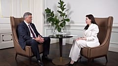 Der kroatische Premierminister Andrej Plenković spricht mit Euronews. 